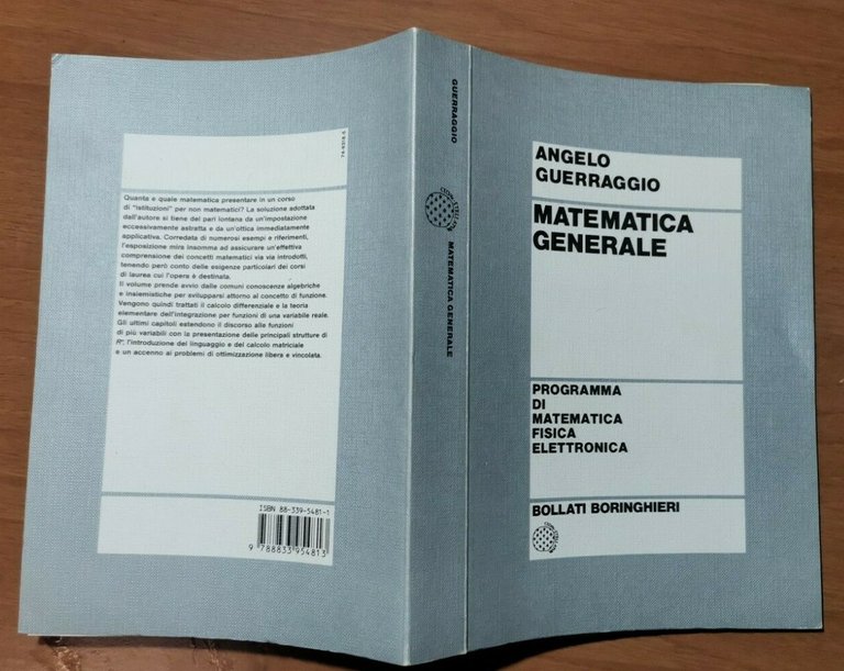 MATEMATICA GENERALE di Angelo Guerraggio 1993 Bollati Boringhieri libro usato
