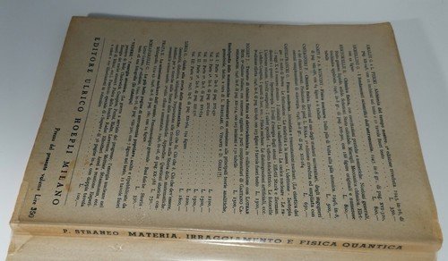 MATERIA IRRAGIAMENTO E FISICA QUANTICA di Paolo Straneo 1947 Ulrico …