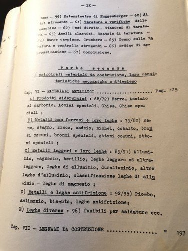 MATERIALI lezioni esercizi Pietro Vacchelli - Libreria Editrice Politecnica 1948