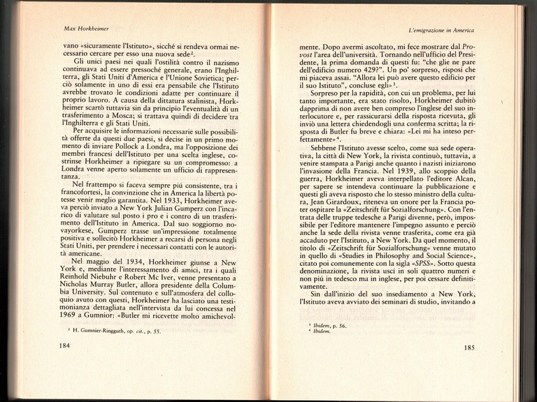 MAX HORKHEIMER DALLA DISTRUZIONE DEL MITO di Ponsetto 1981 mulino …