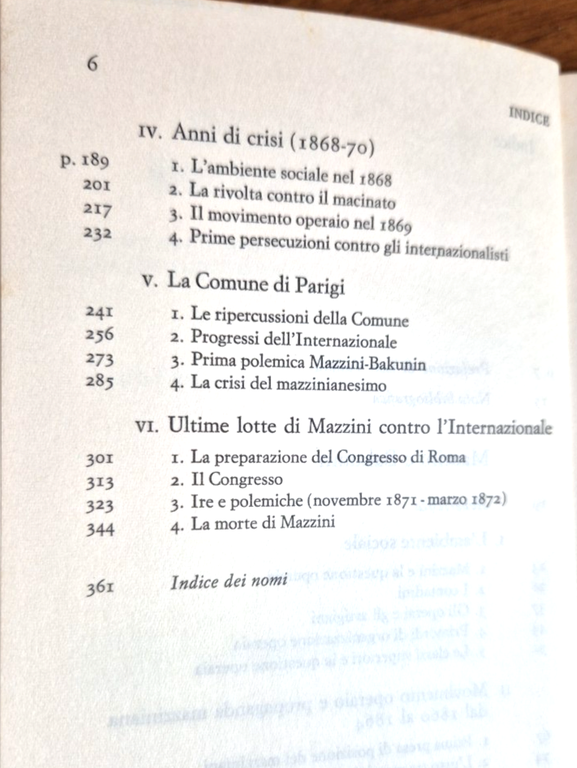 MAZZINI E BAKUNIN di Nello Rosselli 1967 Einaudi libro 12 …