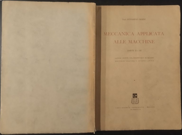 MECCANICA APPLICATA ALLE MACCHINE PARTE 2 e 3 di O …