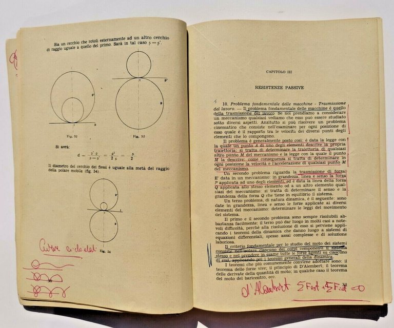MECCANICA APPLICATA ALLE MACCHINE scuola applicazione servizio auto 1952 libro