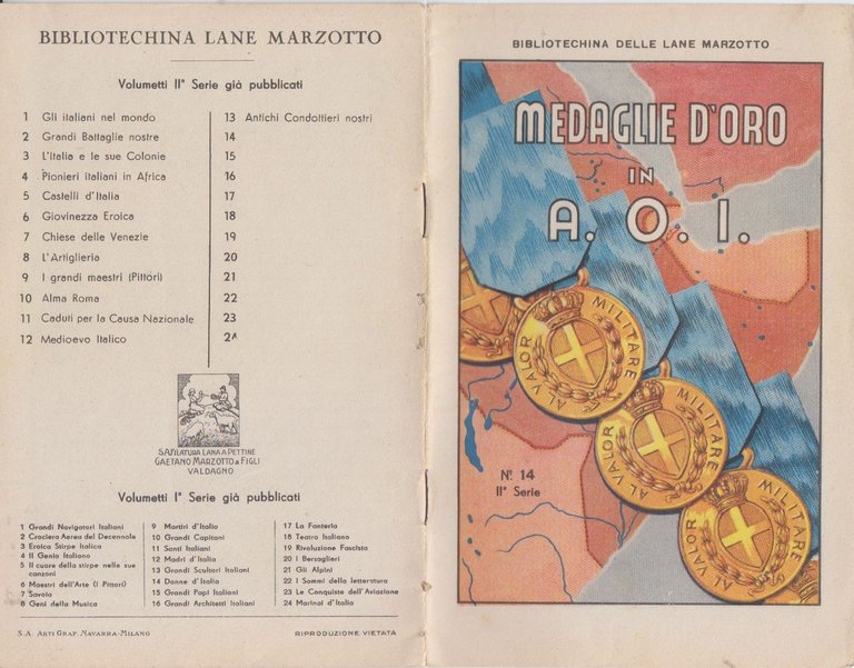 MEDAGLIE D'ORO IN A. O. I. 1937? Bibliotechina delle Lane … | Immagine Gallery 2