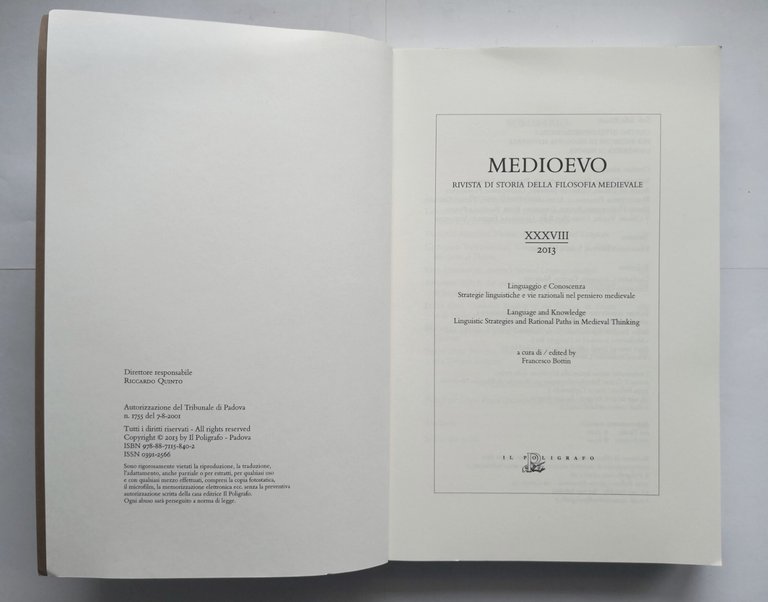 MEDIOEVO rivista di storia della filosofia medievale XXXVIII 2013 Il …