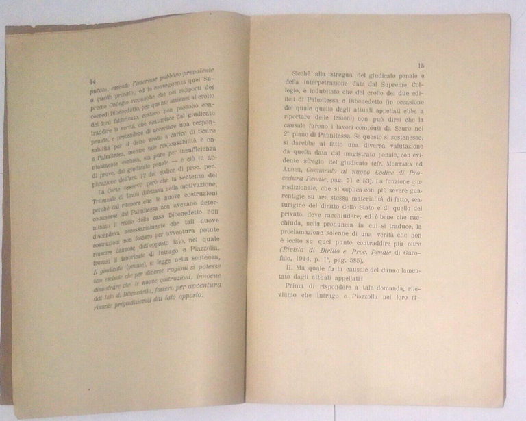 MEMORIA dell'avv.ocato Gorgoglione tribunale di Bari 1919 Libro Diritto Antico