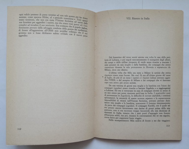 MEMORIE 1939 1941 di Umberto Massola 1972 Editori Riuniti Libro