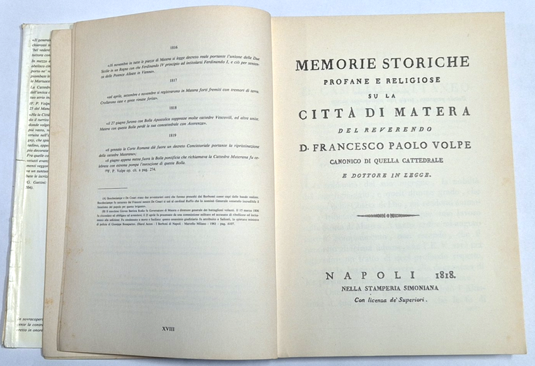 MEMORIE STORICHE SULLA CITTÀ DI MATERA storia contemporanea di Volpe … | Immagine Gallery 4