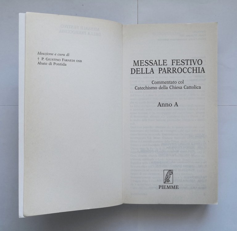 MESSALE FESTIVO DELLA PARROCCHIA Anno A 1995 Piemme libro chiesa …