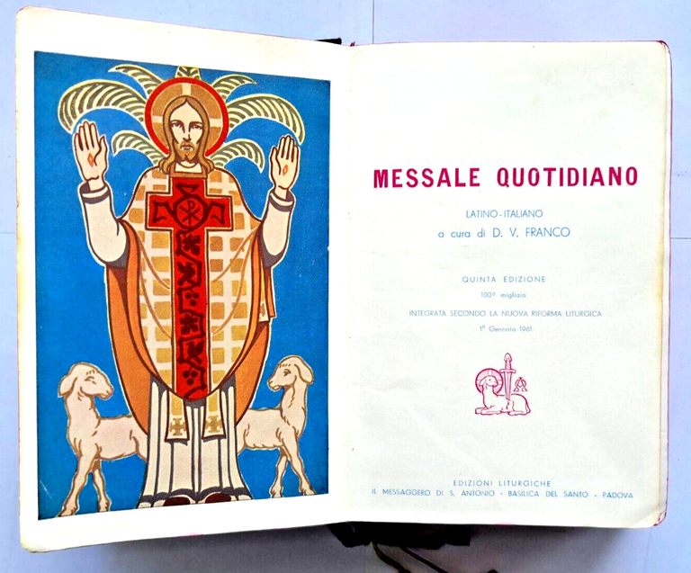 MESSALE QUOTIDIANO latino italiano cura di Franco 1961 Edizioni Liturgiche …