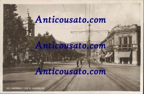 MESSINA VIA GARIBALDI Cartolina Originale Vintage ANNI 40 NON VIAGGIATA …