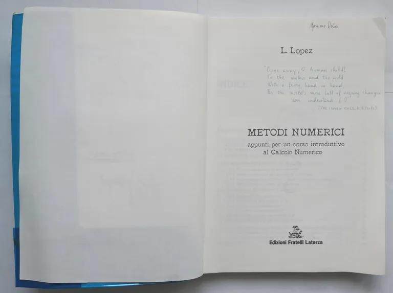 METODI NUMERICI di Lopez 1993 Laterza appunti per un corso … | Immagine Gallery 3