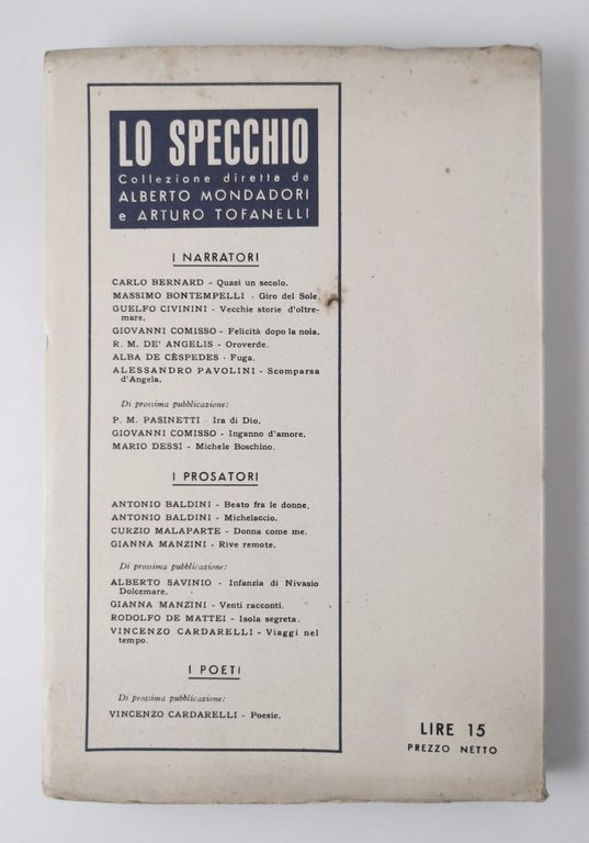 MICHELACCIO di Antonio Baldini 1941 Mondadori Lo specchio libro romanzo