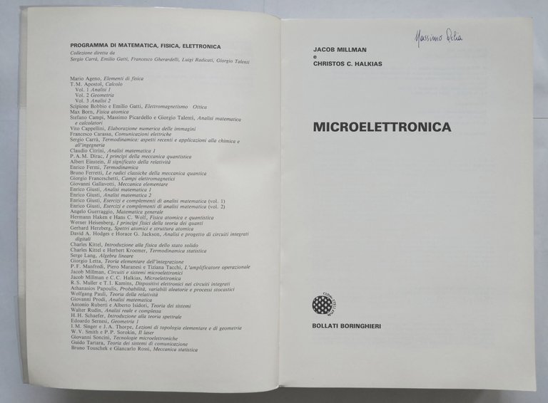 MICROELETTRONICA di Jacob Millman Christos Halkias 1992 Bollati Boringhier Libro