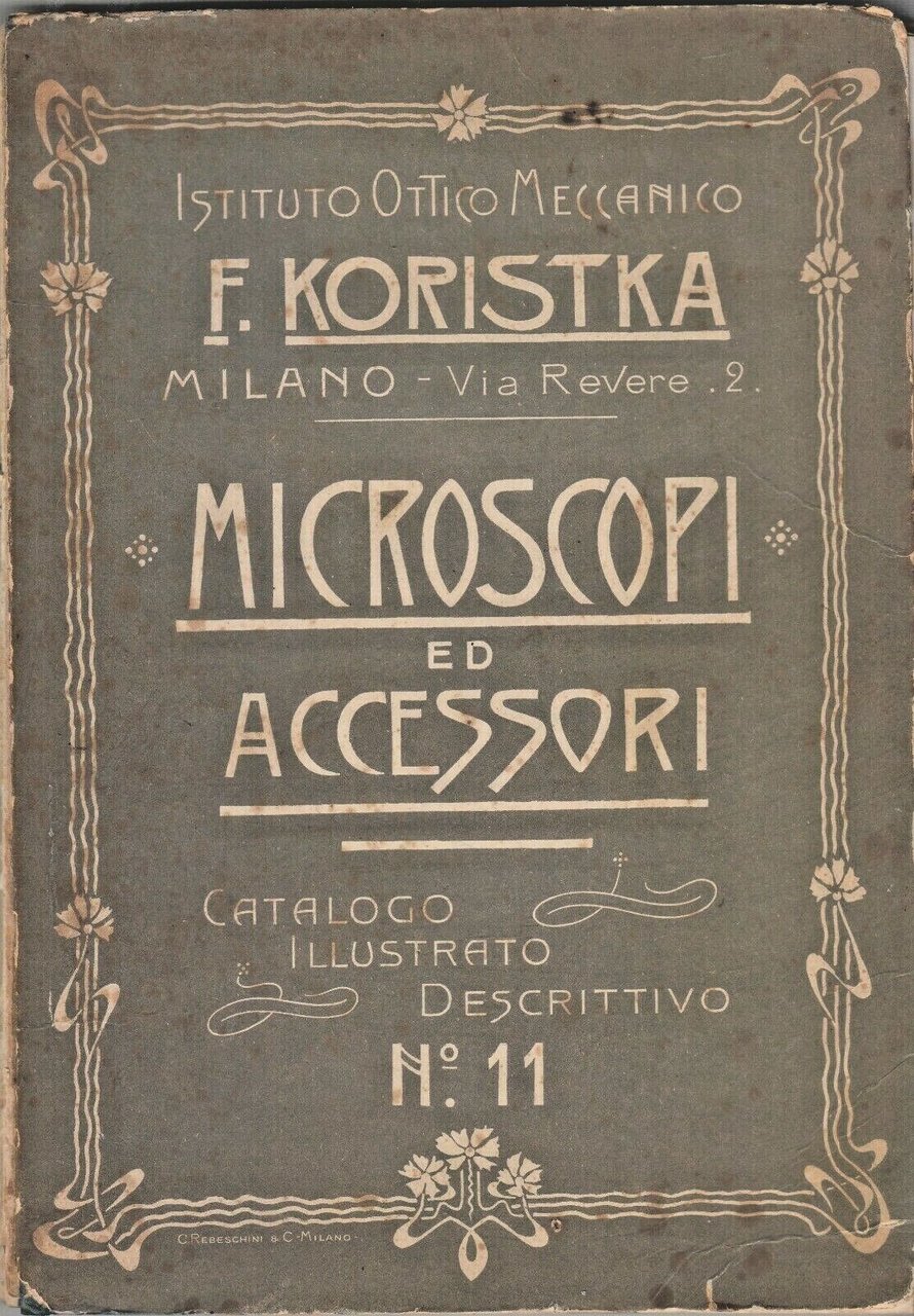 MICROSCOPI ED ACCESSORI Koristka istituto ottico meccanico 1903 Catalogo libro