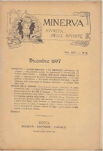 MINERVA RIVISTA DELLE RIVISTE dicembre 1897 Società Ed Laziale antico …