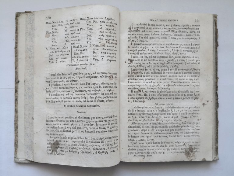 MISCELLANEA ELEMENTARE CLASSE INFIMA DI GRAMMATICA 1852 libro scolastico antico