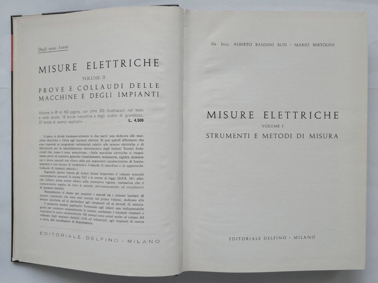 MISURE ELETTRICHE di Bandini Buti e Bertolini volume I 1964 …