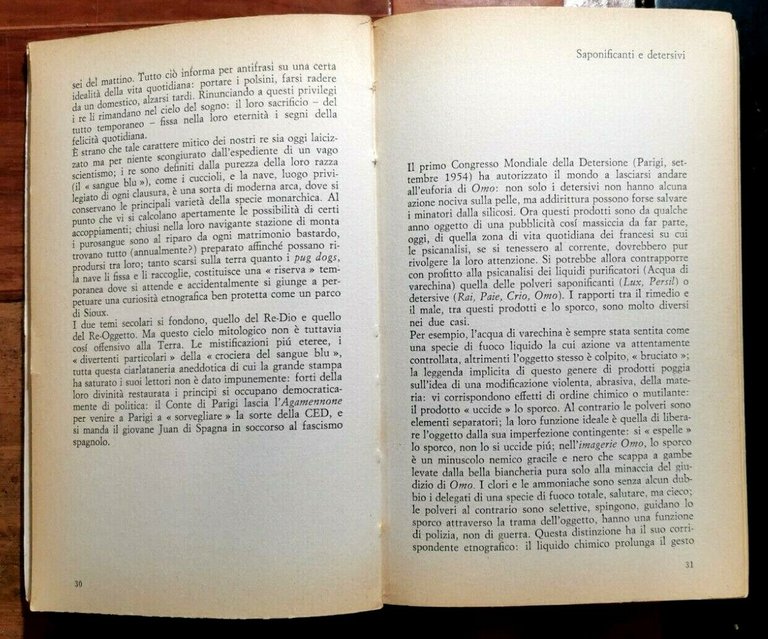 MITI D’OGGI di Roland Barthes 1966 Lerici editore libro sociologia …