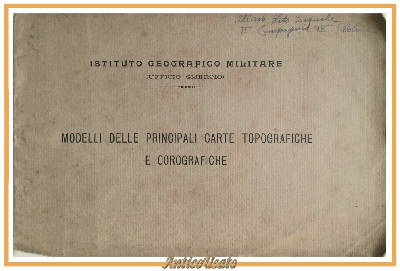 MODELLI DELLE PRINCIPALI CARTE TOPOGRAFICHE E COROGRAFICHE libro geografico