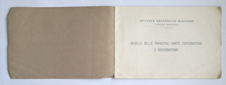 MODELLI DELLE PRINCIPALI CARTE TOPOGRAFICHE E COROGRAFICHE libro geografico