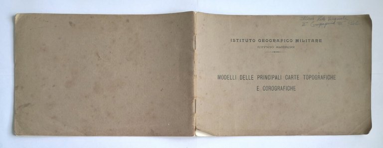 MODELLI DELLE PRINCIPALI CARTE TOPOGRAFICHE E COROGRAFICHE libro geografico