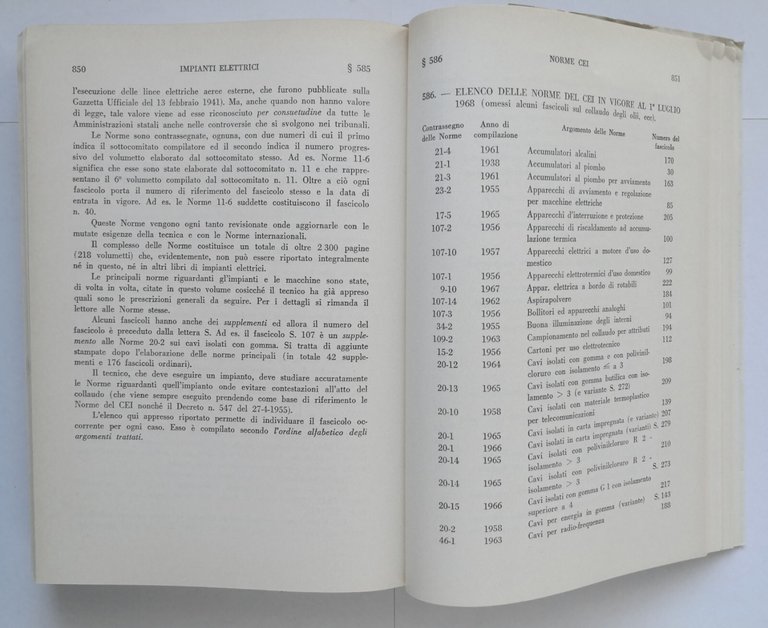 MODERNA TECNICA DEGLI IMPIANTI ELETTRICI di Filippo Tiberio 1968 Vannini …
