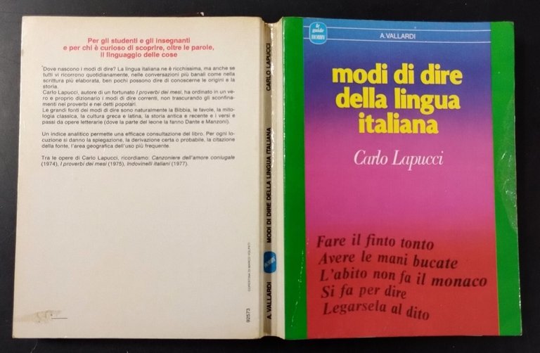 MODI DI DIRE DELLA LINGUA ITALIANA di Carlo Lapucci 1969 …