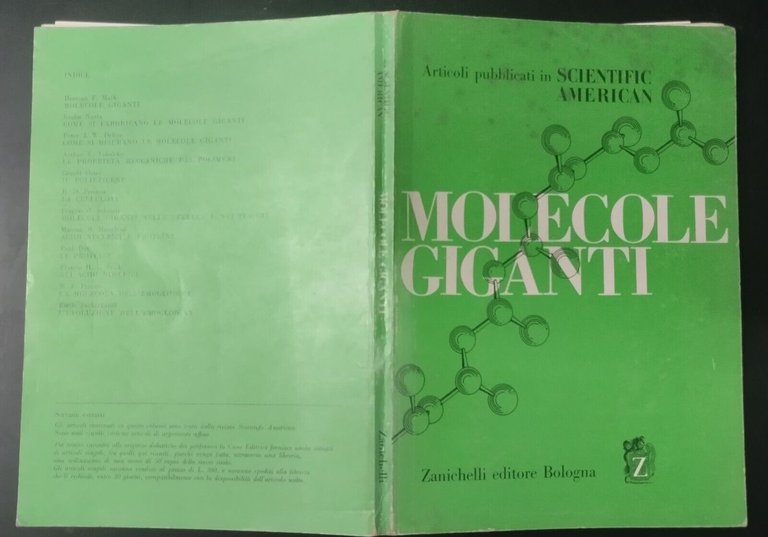 MOLECOLE GIGANTI 1967 Zanichelli Libro articoli pubblicati in scientific america