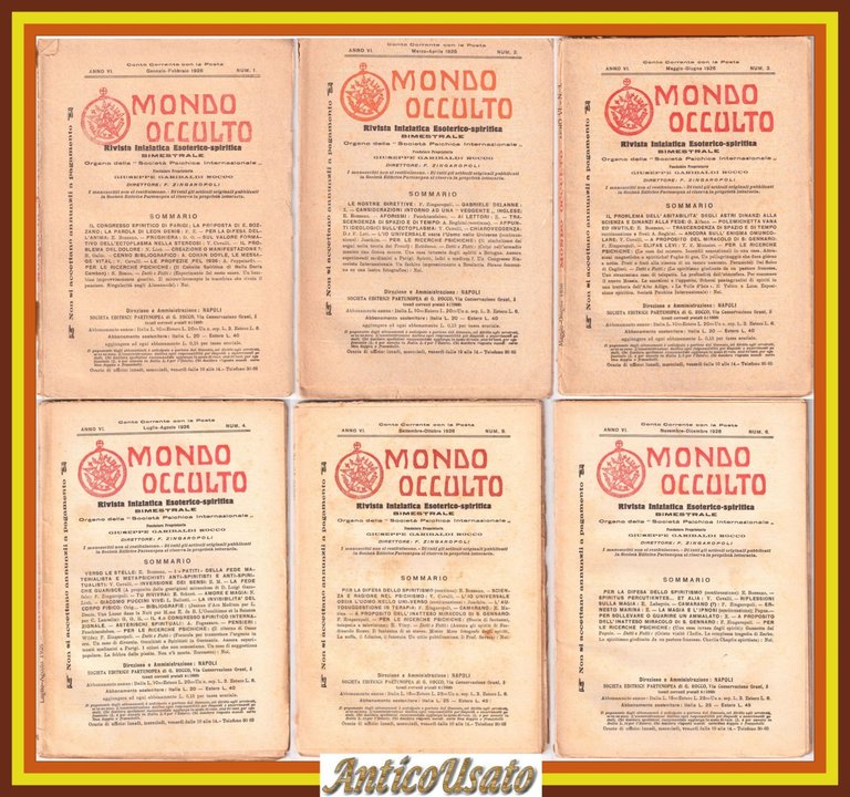 MONDO OCCULTO rivista iniziatica esoterico spiritica 1926 ANNATA COMPLETA vintag | Immagine Gallery 1
