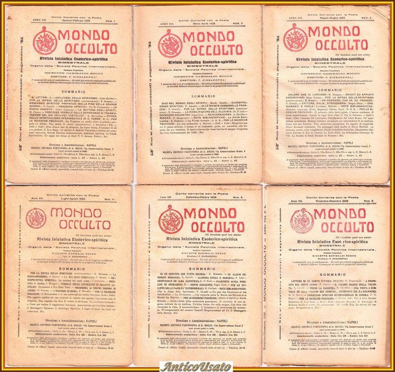 MONDO OCCULTO rivista iniziatica esoterico spiritica 1928 ANNATA COMPLETA vintag | Immagine Gallery 1