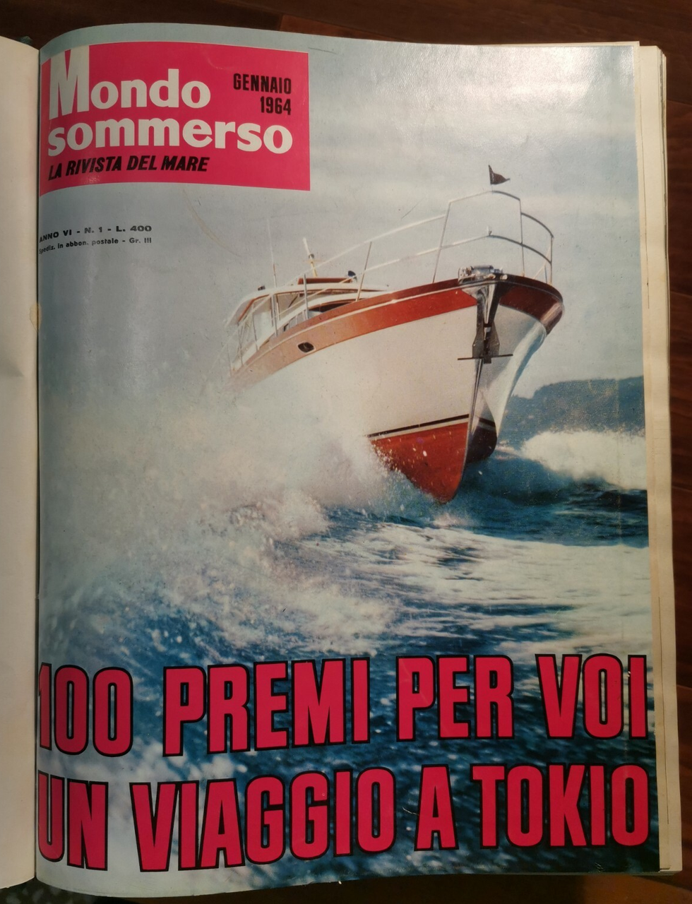 MONDO SOMMERSO annata completa 1964 12 numeri rilegati SUB LIBRO …