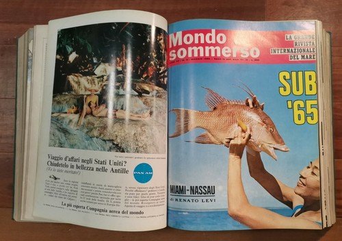 MONDO SOMMERSO annata completa 1965 12 numeri rilegati SUB LIBRO …
