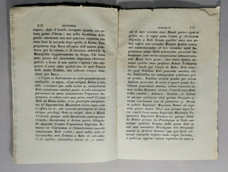 MONOGRAFIA DI RUVO DI MAGNA GRECIA di Salvatore Fenicia 1857 …
