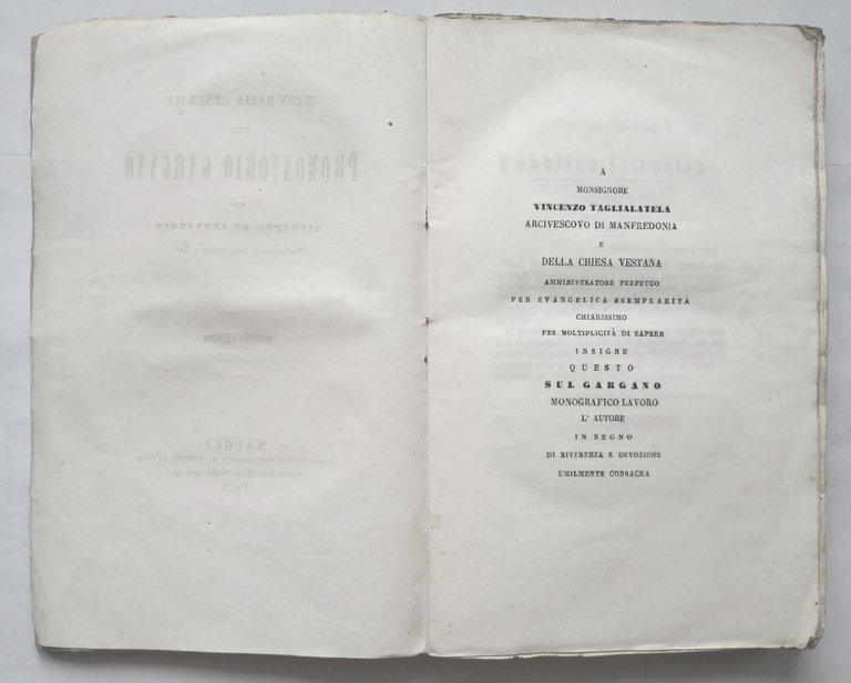 MONOGRAFIA GENERALE DEL PROMONTORIO GARGANO di Giuseppe De Leonardis 1858 …