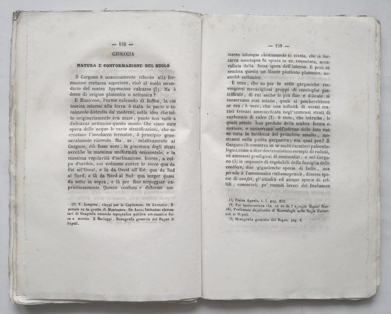 MONOGRAFIA GENERALE DEL PROMONTORIO GARGANO di Giuseppe De Leonardis 1858 …