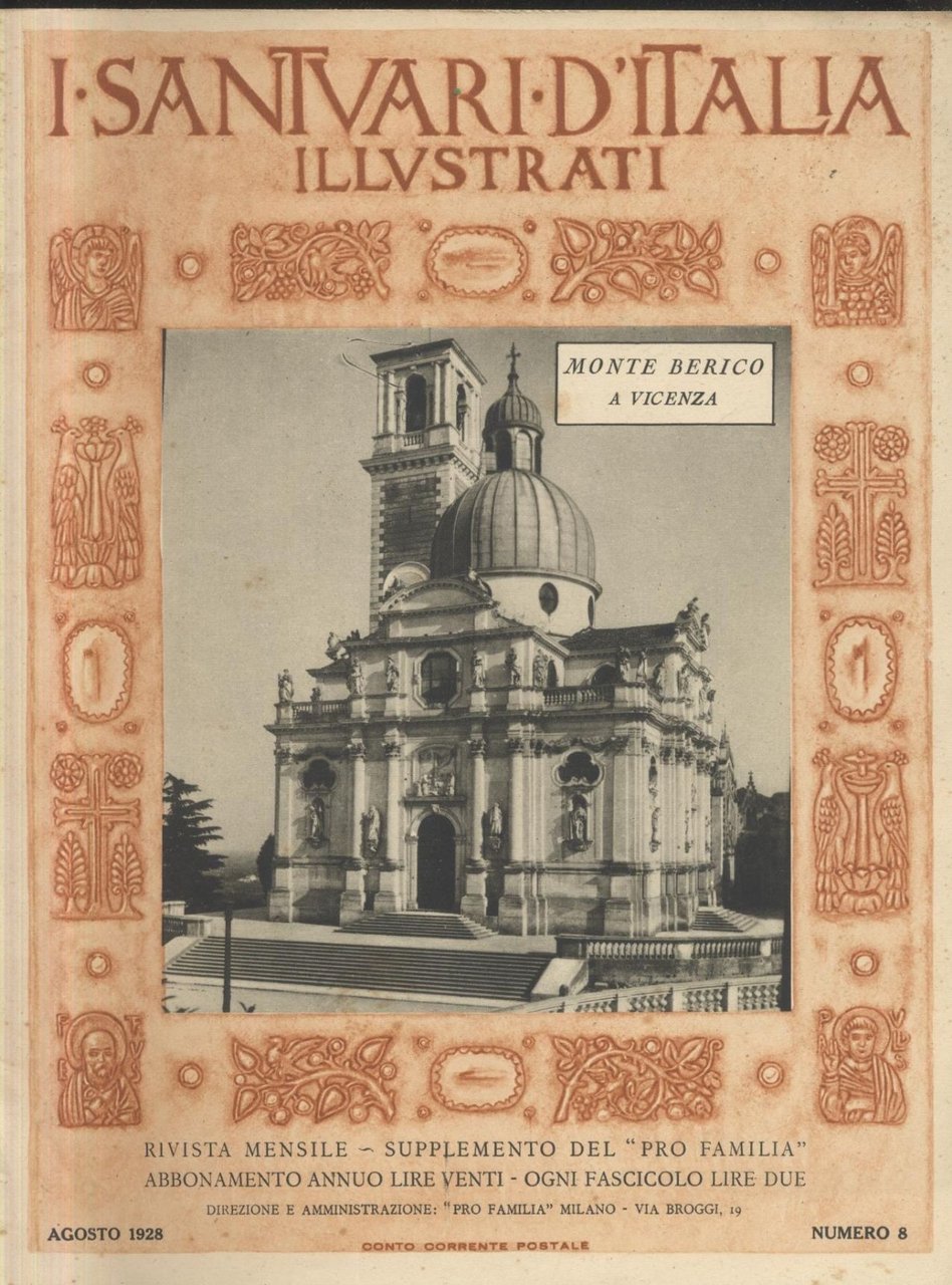 MONTE BERICO A VICENZA i santuari d'Italia illustrati agosto 1928 …