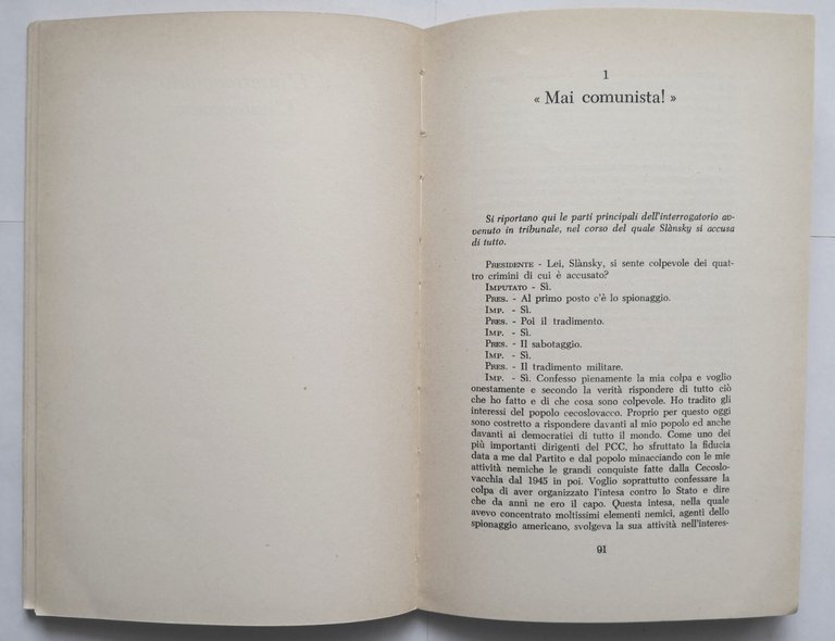 MORTE A SLANSKY di Josefa Slanskà 1969 Pan Editrice Libro …
