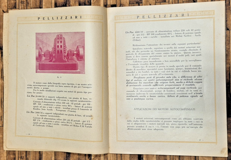 MOTORI ASINCRONI AUTOCOMPENSATI di A Pellizzari 1948 Catalogo Libro | Immagine Gallery 3