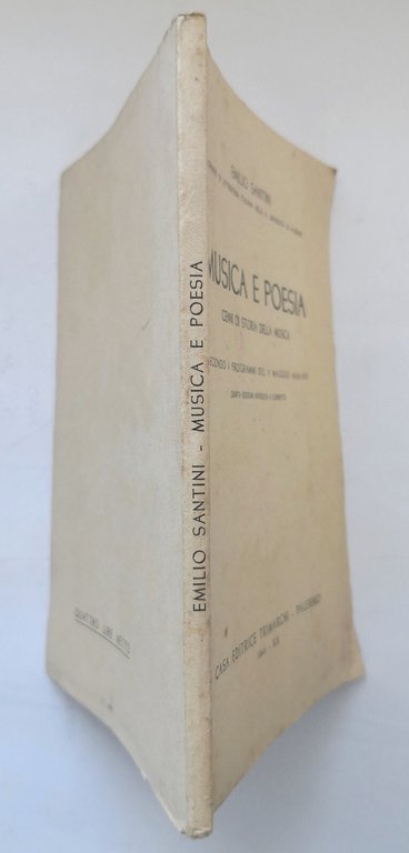 MUSICA E POESIA di Emilio Santini 1941 Trimarchi Libro scolastico …