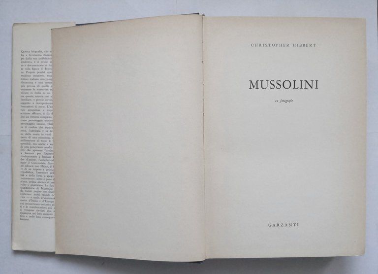 MUSSOLINI di Christopher Hibbert 1962 Garzanti Libro Biografia fascismo Benito
