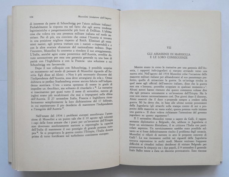 MUSSOLINI FONDATORE DELL'IMPERO di Esmonde M Robertson 1979 Laterza Libro