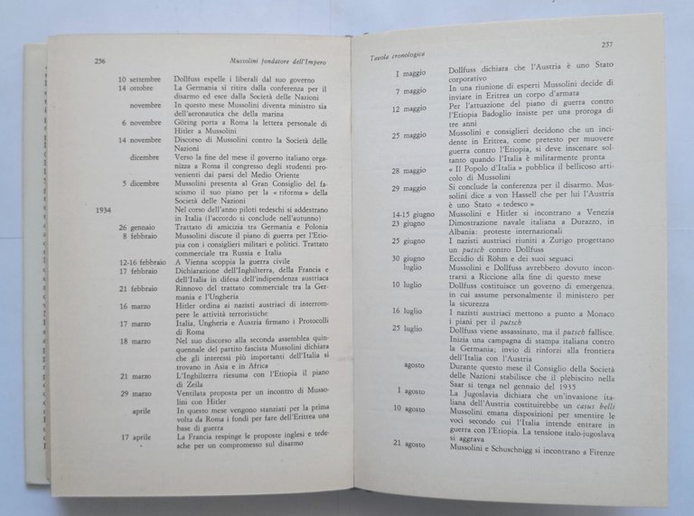 MUSSOLINI FONDATORE DELL'IMPERO di Esmonde M Robertson 1979 Laterza Libro