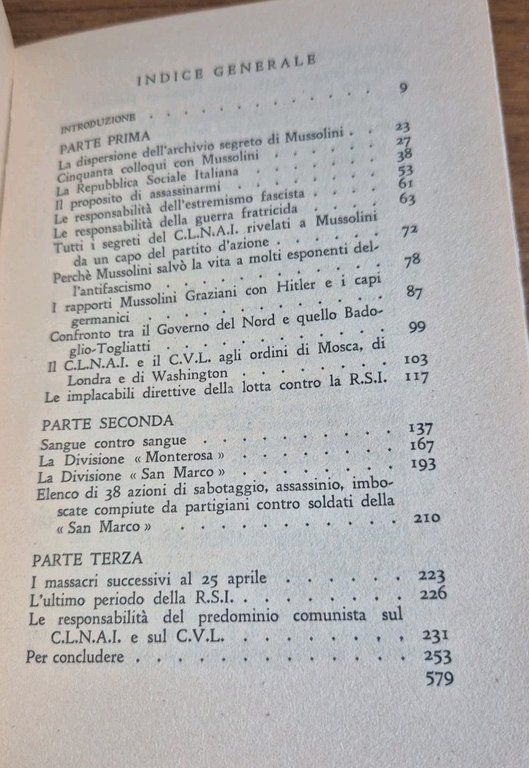 MUSSOLINI GRAZIANI E L'ANTIFASCISMO di Carlo Silvestri 1949 Longanesi Libro