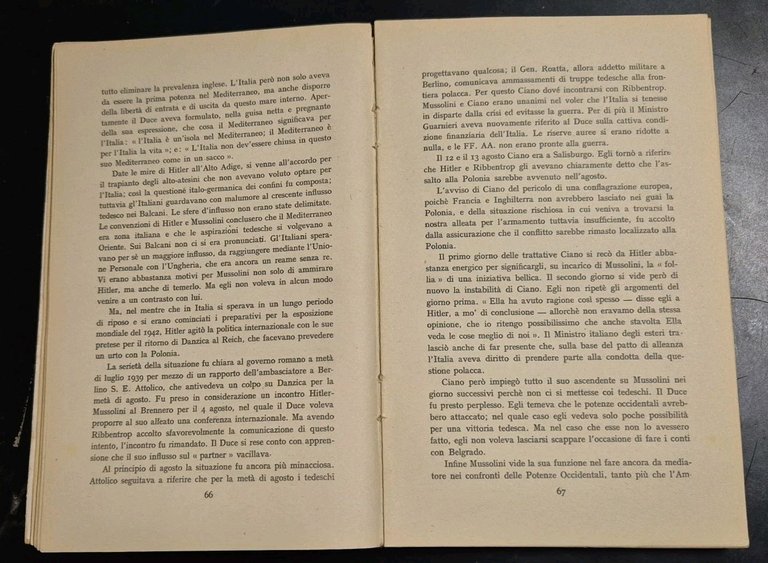 MUSSOLINI L'ALLEATO di Enno Von Rintelen 1952 Corso editore Libro …