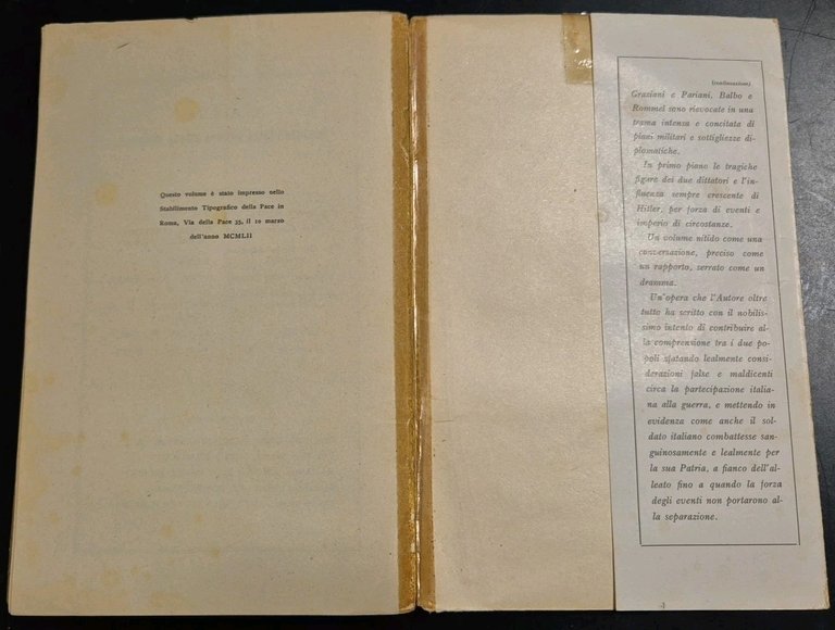 MUSSOLINI L'ALLEATO di Enno Von Rintelen 1952 Corso editore Libro …