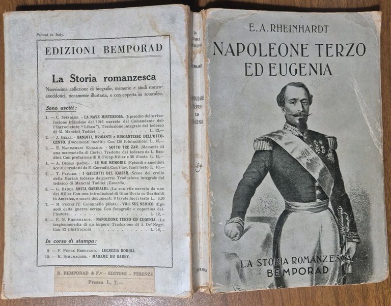 NAPOLEONE TERZO ED EUGENIA di E A Rheinhardt 1933 Bemporad …
