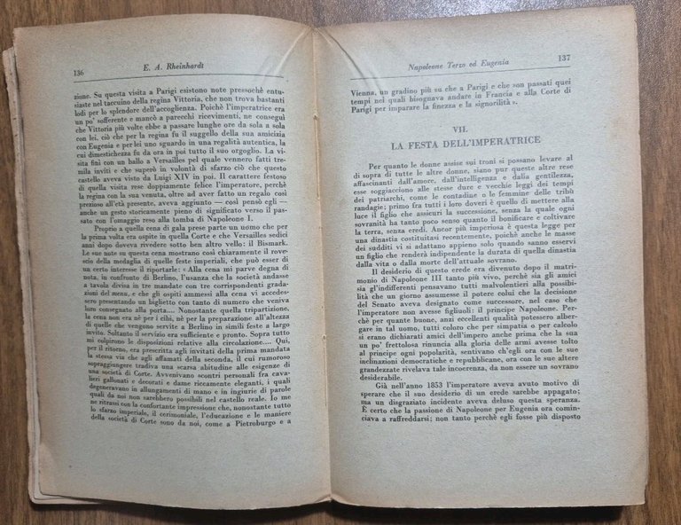 NAPOLEONE TERZO ED EUGENIA di E A Rheinhardt 1933 Bemporad …