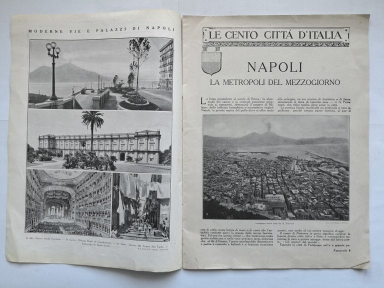 NAPOLI LA METROPOLI DEL MEZZOGIORNO Sonzogno Cento Città Illustrate fascicolo