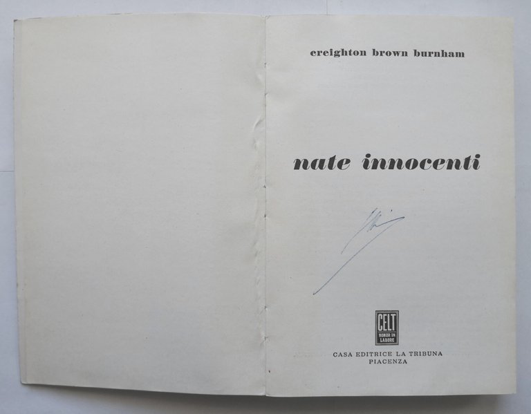 NATE INNOCENTI di Creighton Brown Burnham 1958? Libro Casa Editrice …